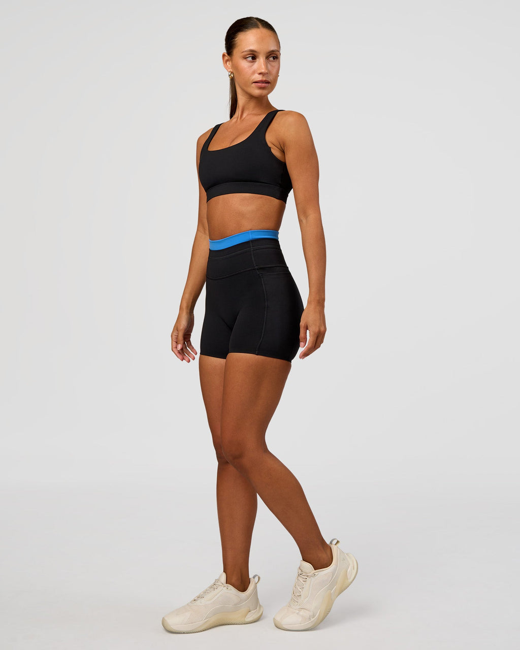 Liberate High-Rise 4" Short Pockets - Black-Palace Blue
