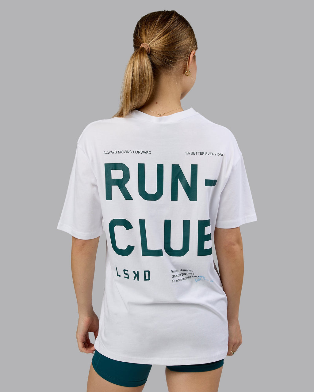 Love The Run FLXCotton Tee Oversize - White-Dark Moss