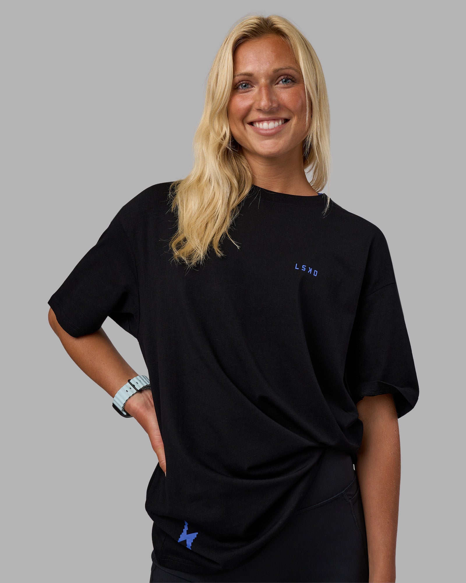 Pressure is a Privilege FLXCotton Oversized Tee - Black-Power Cobalt