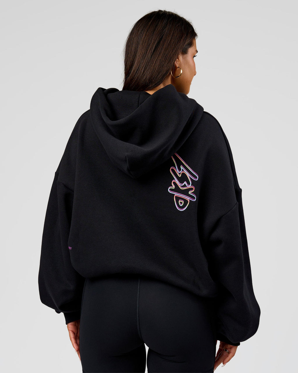 Pride Sticker Boxy Hoodie - Black