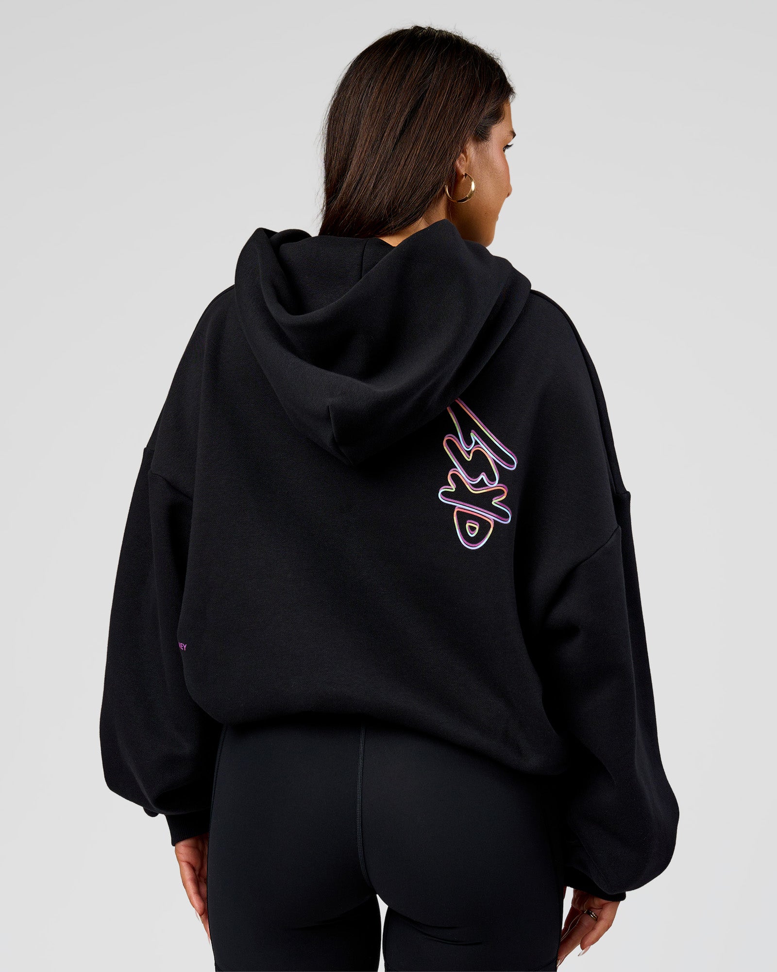 Pride Sticker Boxy Hoodie - Black