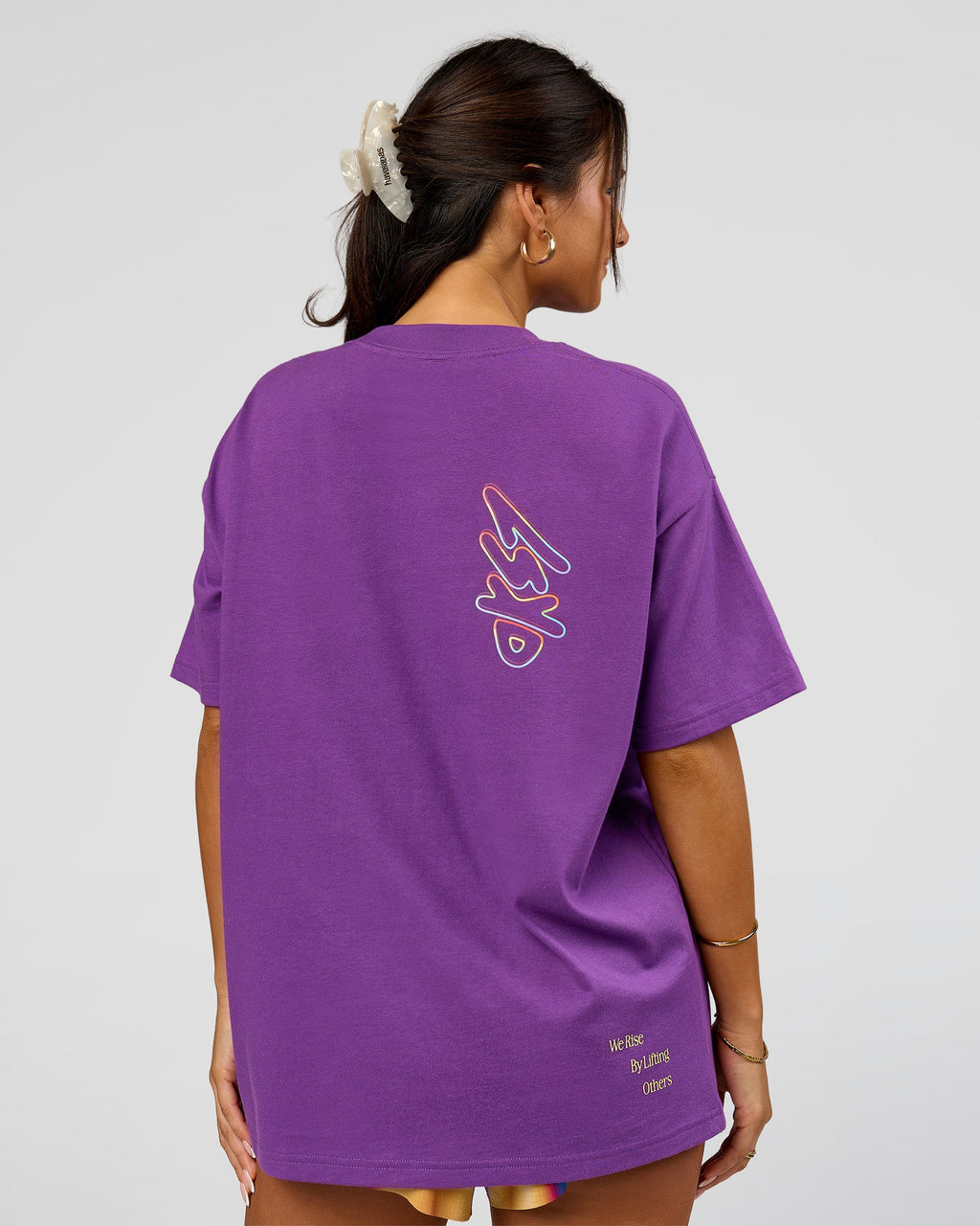 Pride Sticker Boxy Tee - Fresh Purple