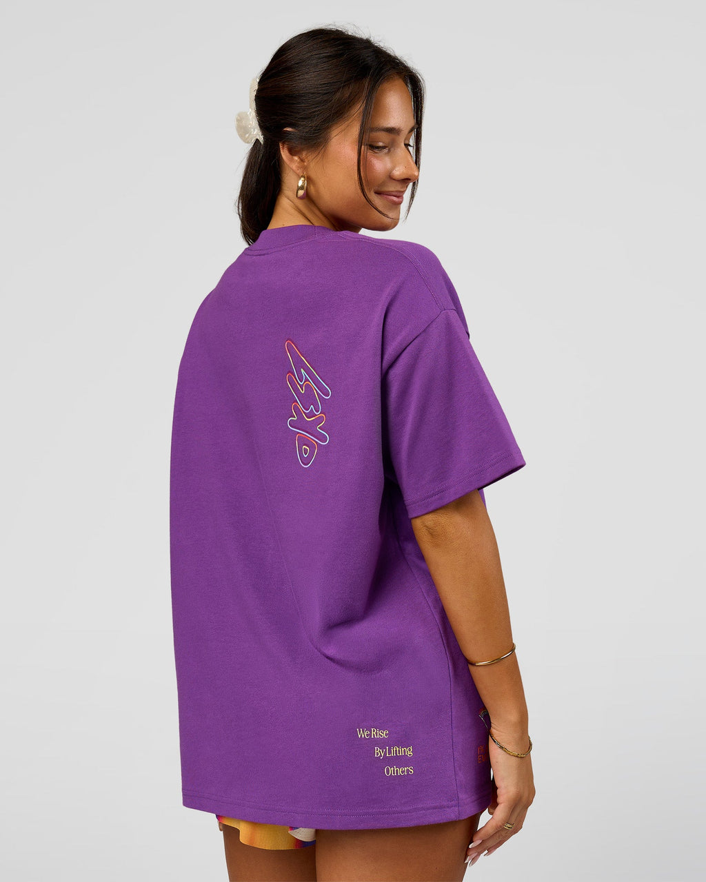 Pride Sticker Boxy Tee - Fresh Purple