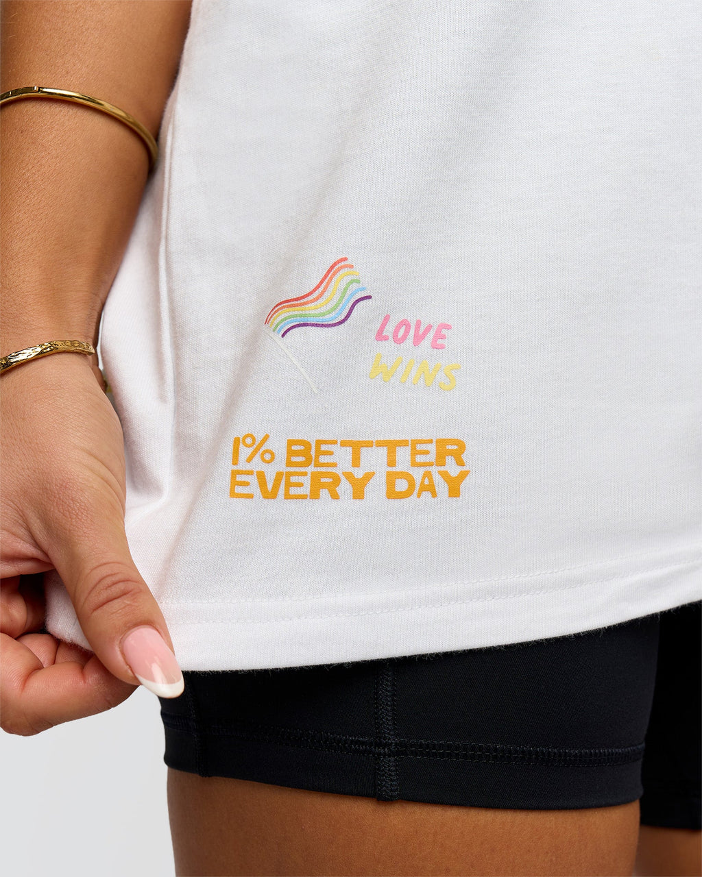 Pride Sticker Boxy Tee - White