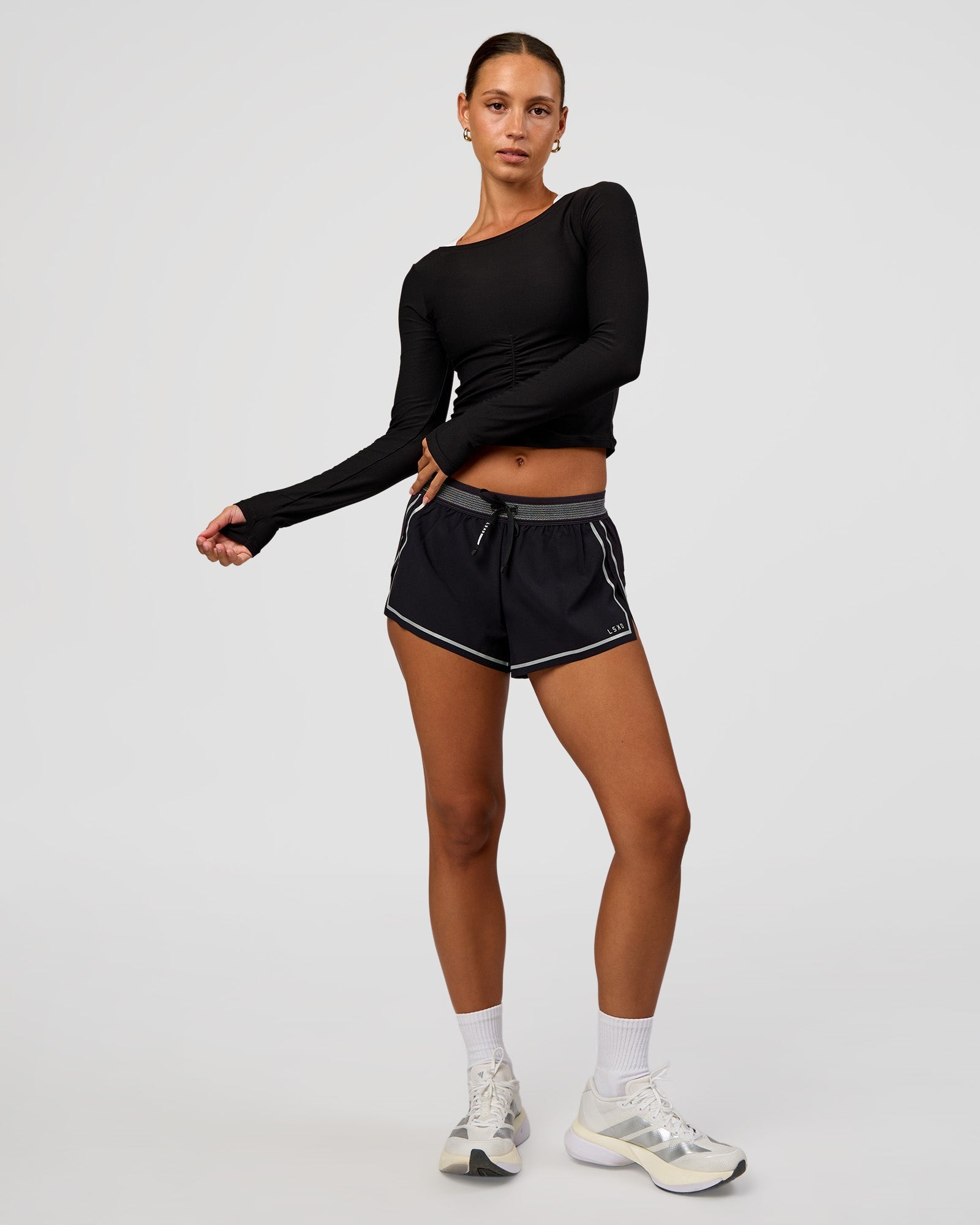 Scrunch Long Sleeve Tee - Black