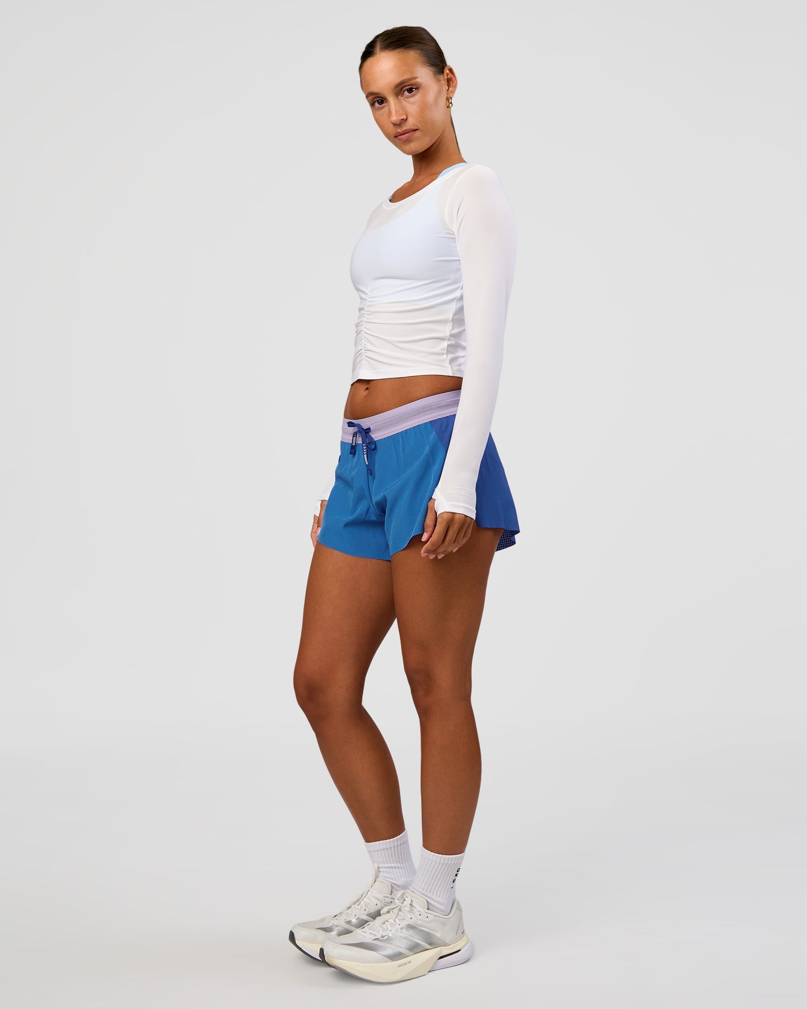 Scrunch Long Sleeve Tee - White