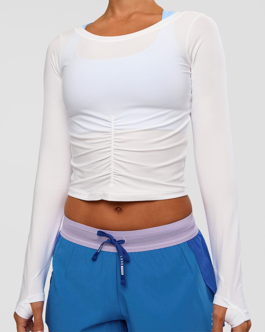 Scrunch Long Sleeve Tee - White