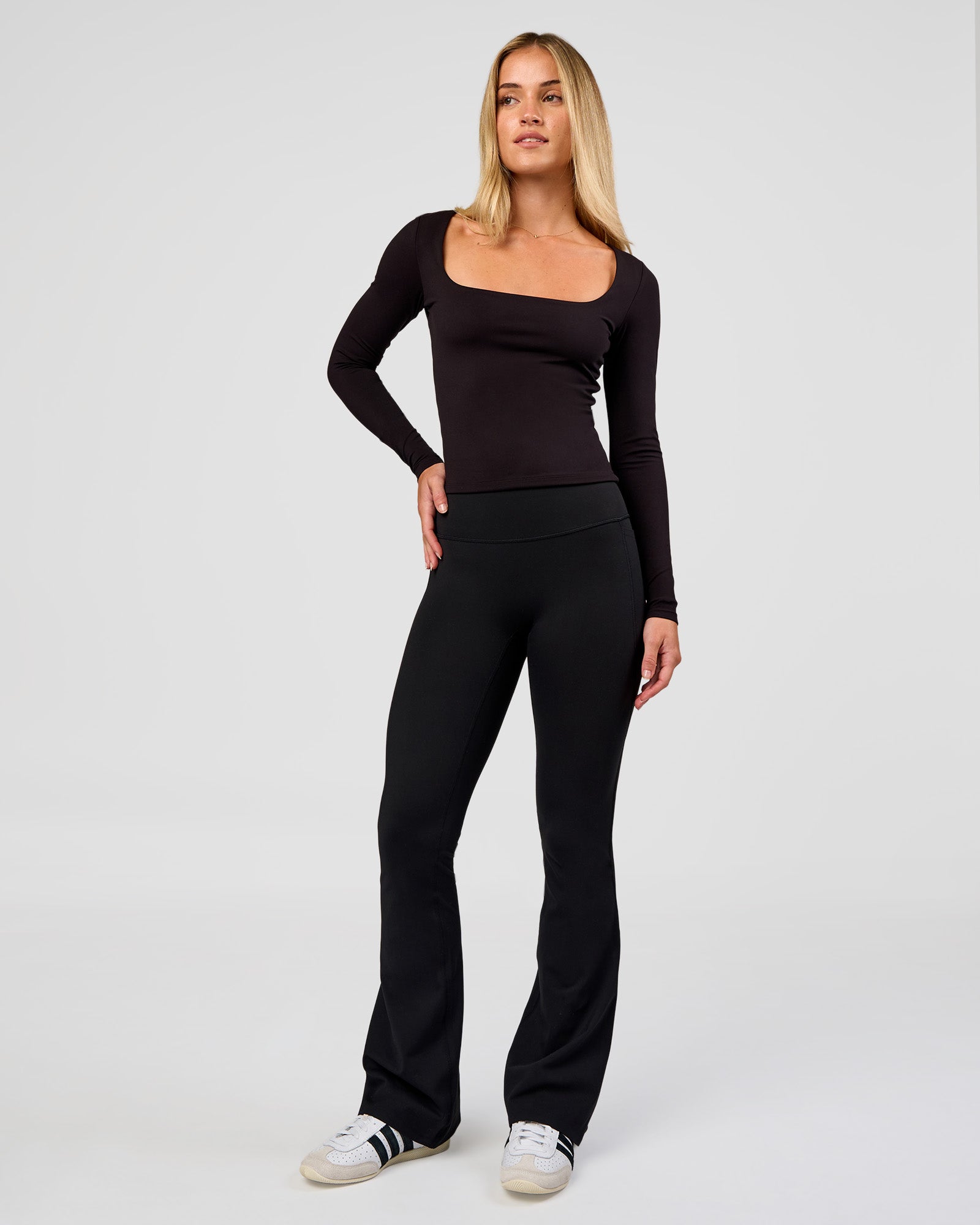 Show It Off Long Sleeve Top - Black