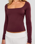 Show It Off Long Sleeve Top - Cherry Lacquer