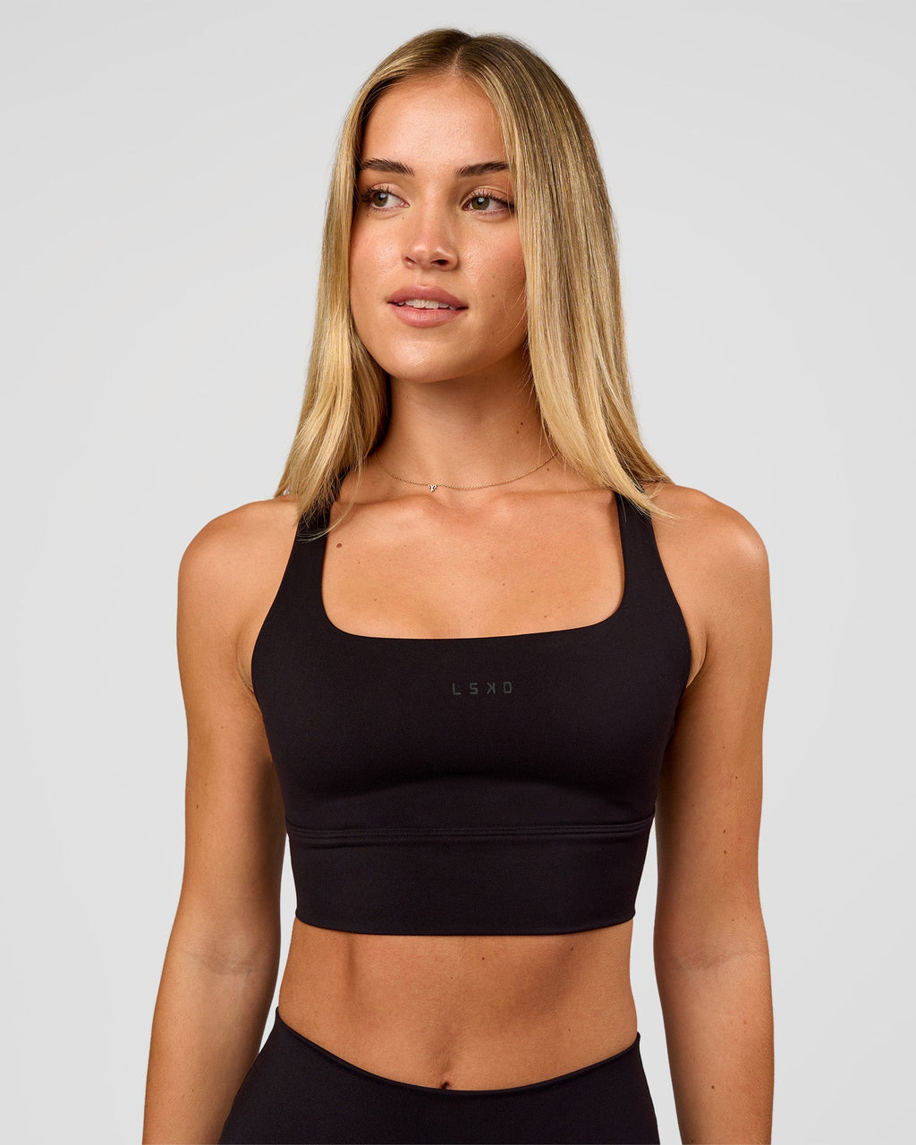 Twist Long Line Sports Bra - Black