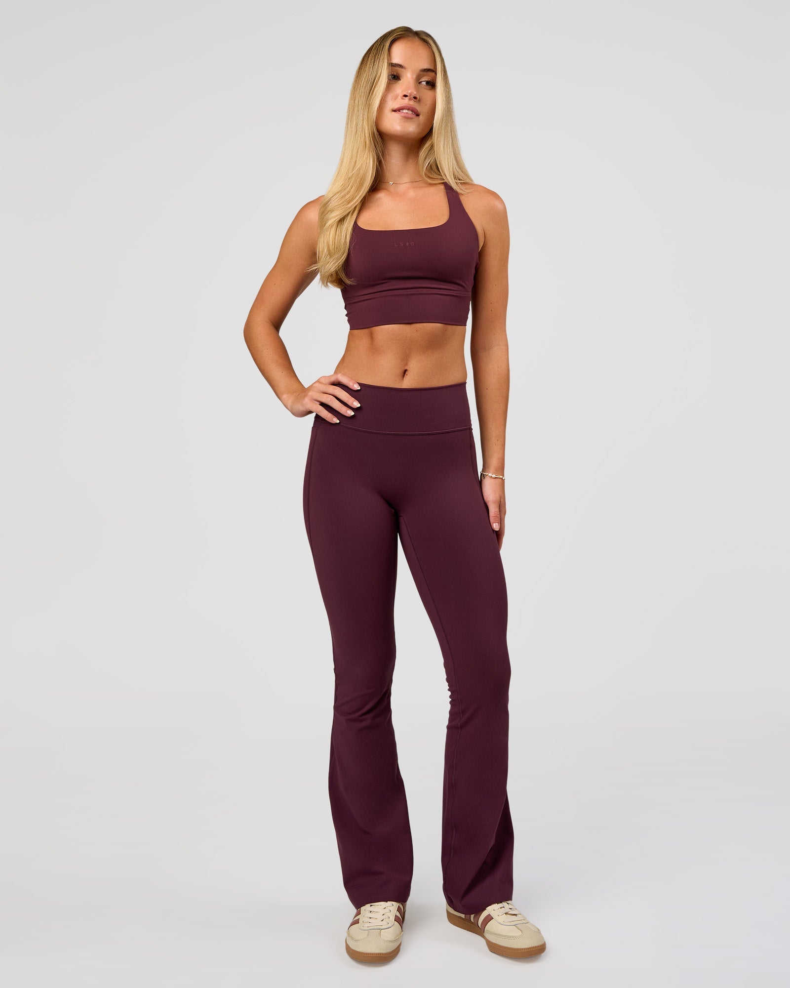 Twist Long Line Sports Bra - Cherry Lacquer