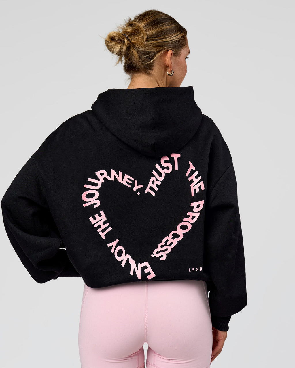 Unisex Love The Process Oversize Hoodie - Black-Marshmallow
