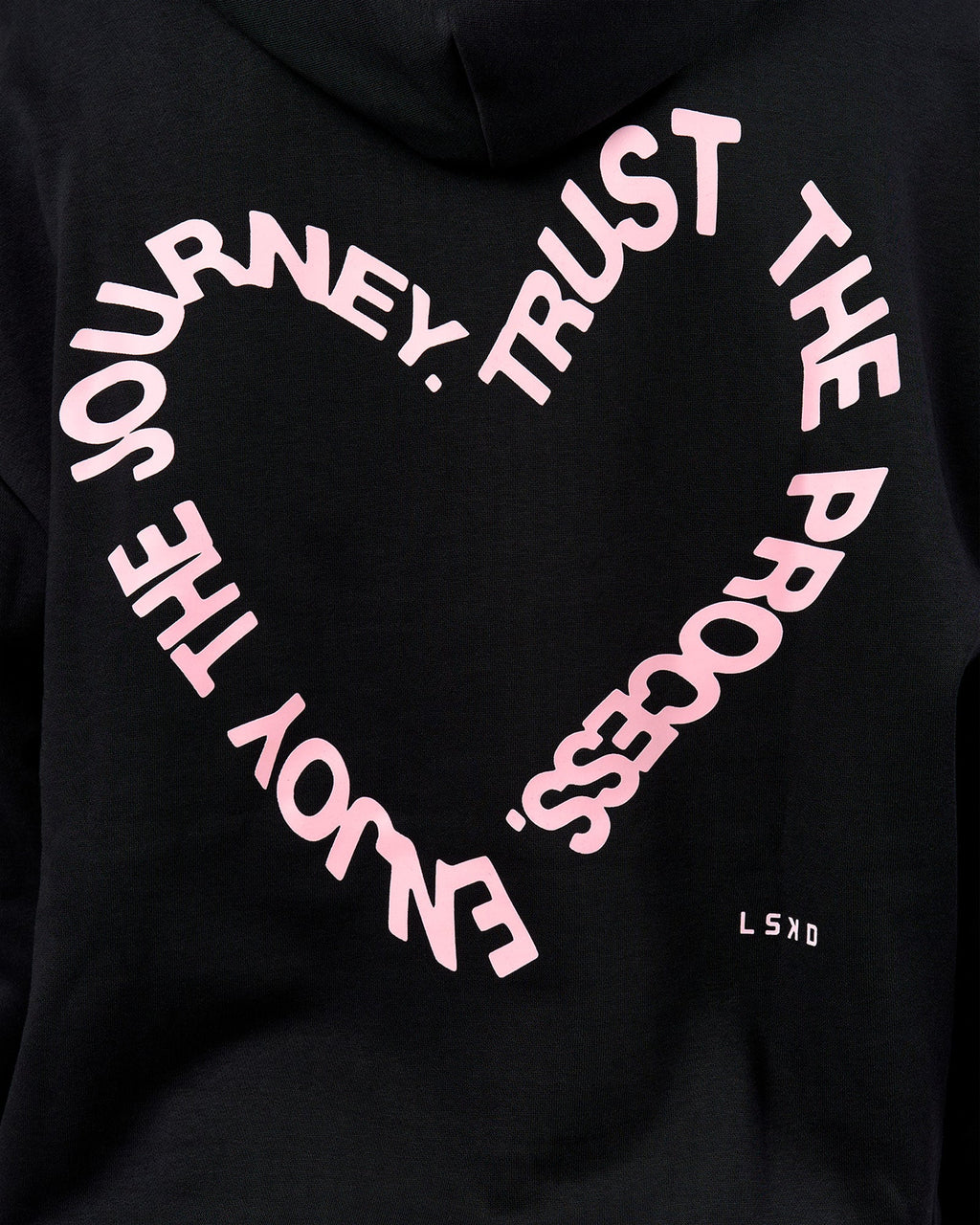 Unisex Love The Process Oversize Hoodie - Black-Marshmallow
